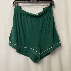 Nordstrom Green w/White Piping Modal Blend Elastic Waist Sleep Shorts - SZ 1X